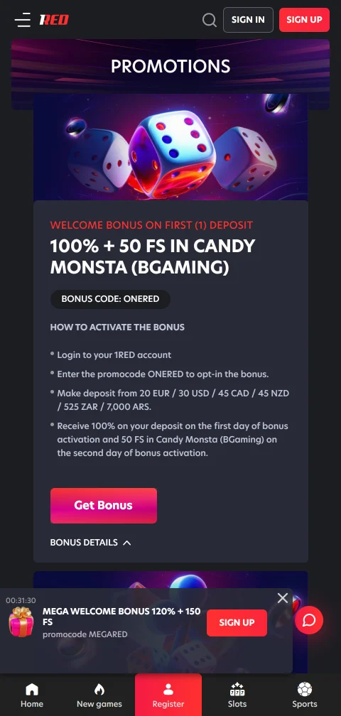 1Red Casino deposits withdrawals and banking methods explained clearly