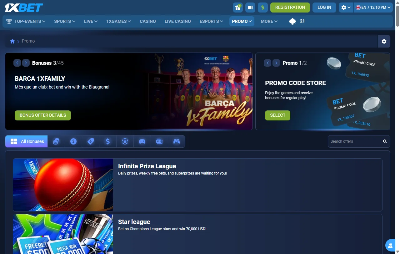 1xBet Casino bonuses, promotions and welcome offer details