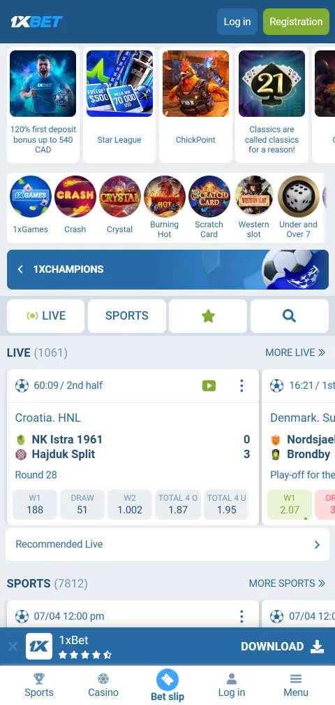 1xBet Casino mobile gaming access and smartphone compatibility