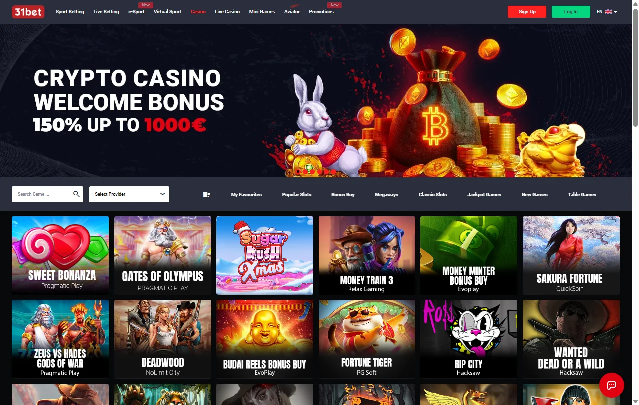 31bet Casino games and live table coverage