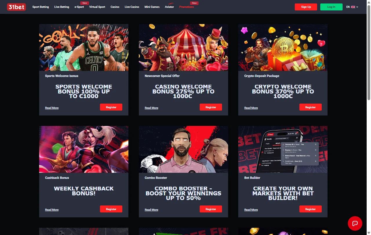 31bet Casino bonus terms and promotion overview