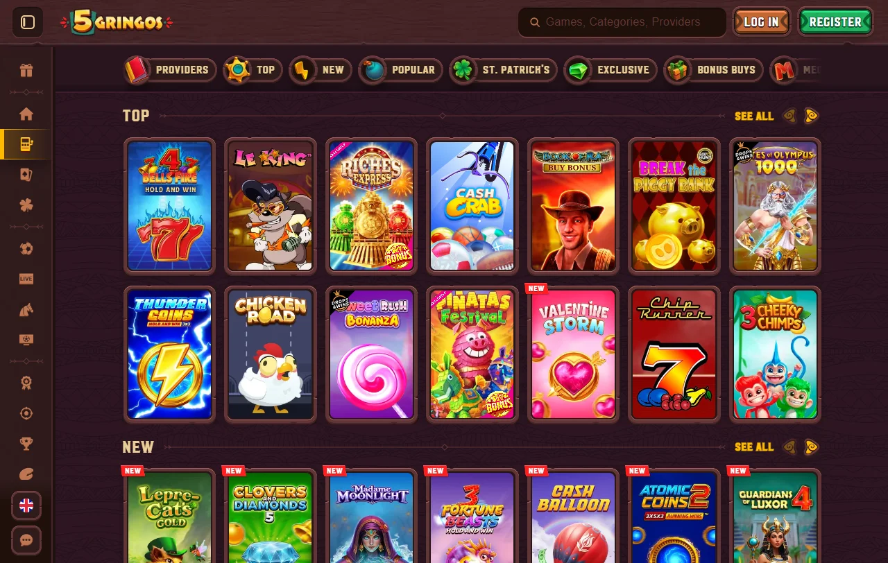 5Gringos Casino bonuses and welcome offer details for comparison