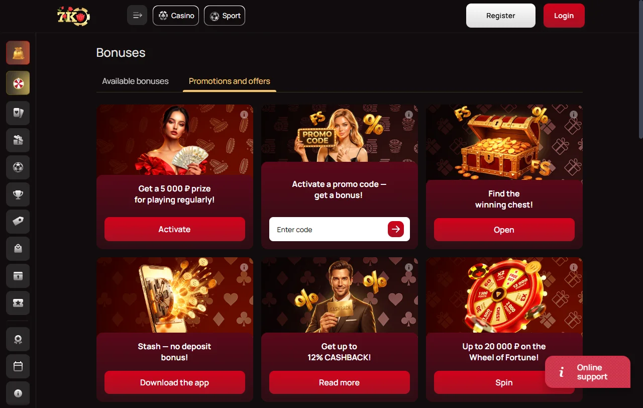 7k Casino bonus terms and promotional structure explained