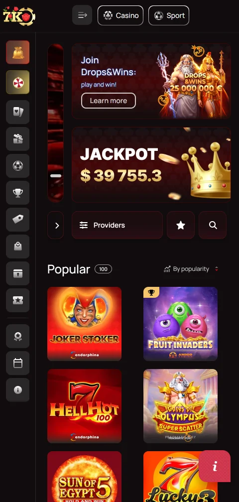 7k Casino mobile access for smartphone play in India