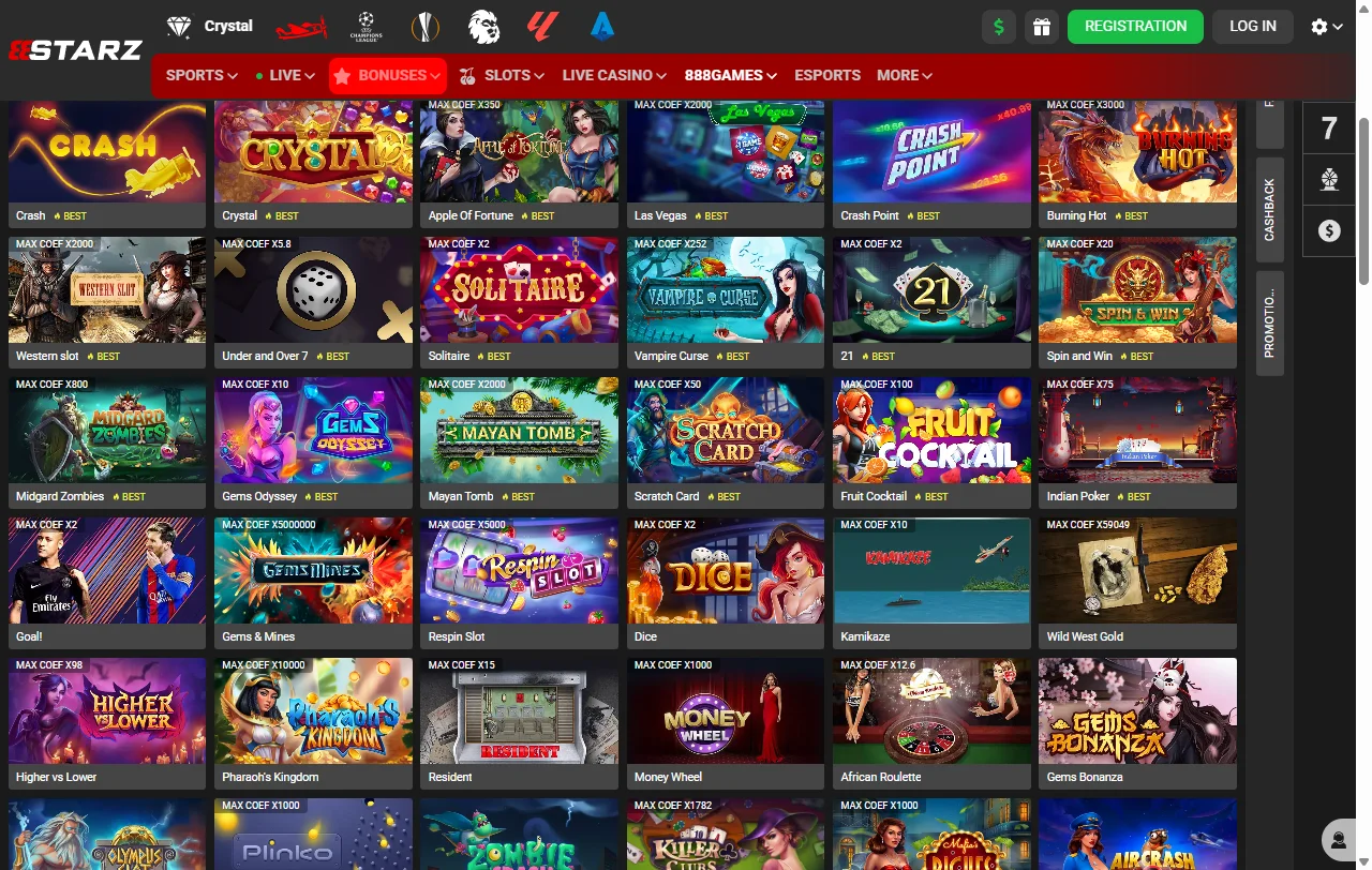 888Starz Casino bonus structure and promotions for new players