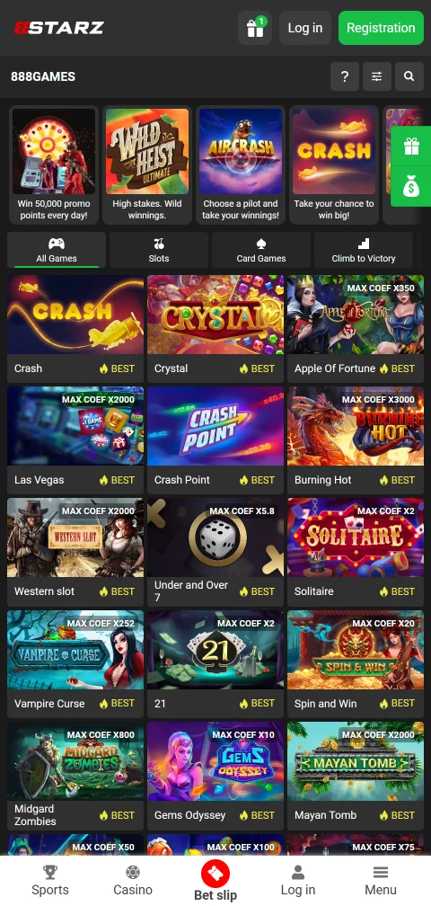 888Starz Casino deposits, withdrawals and payment options for India