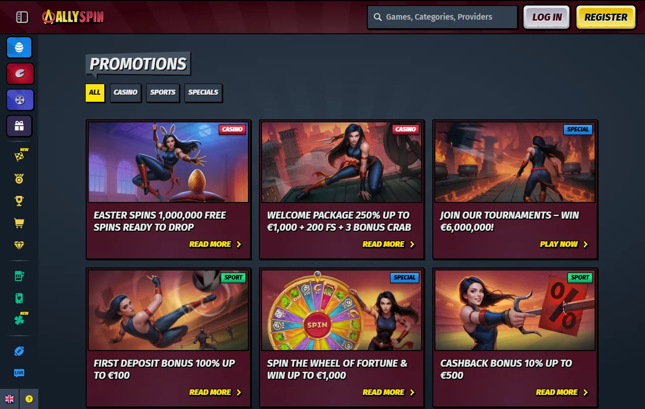 Allyspin Casino bonus structure and welcome offer analysis