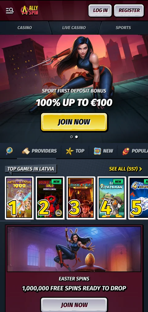 Allyspin Casino mobile access for Android and iPhone users