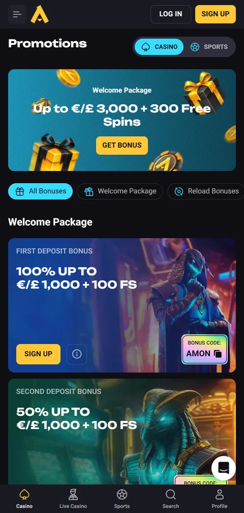 AmonBet Casino security licence and player protection focus