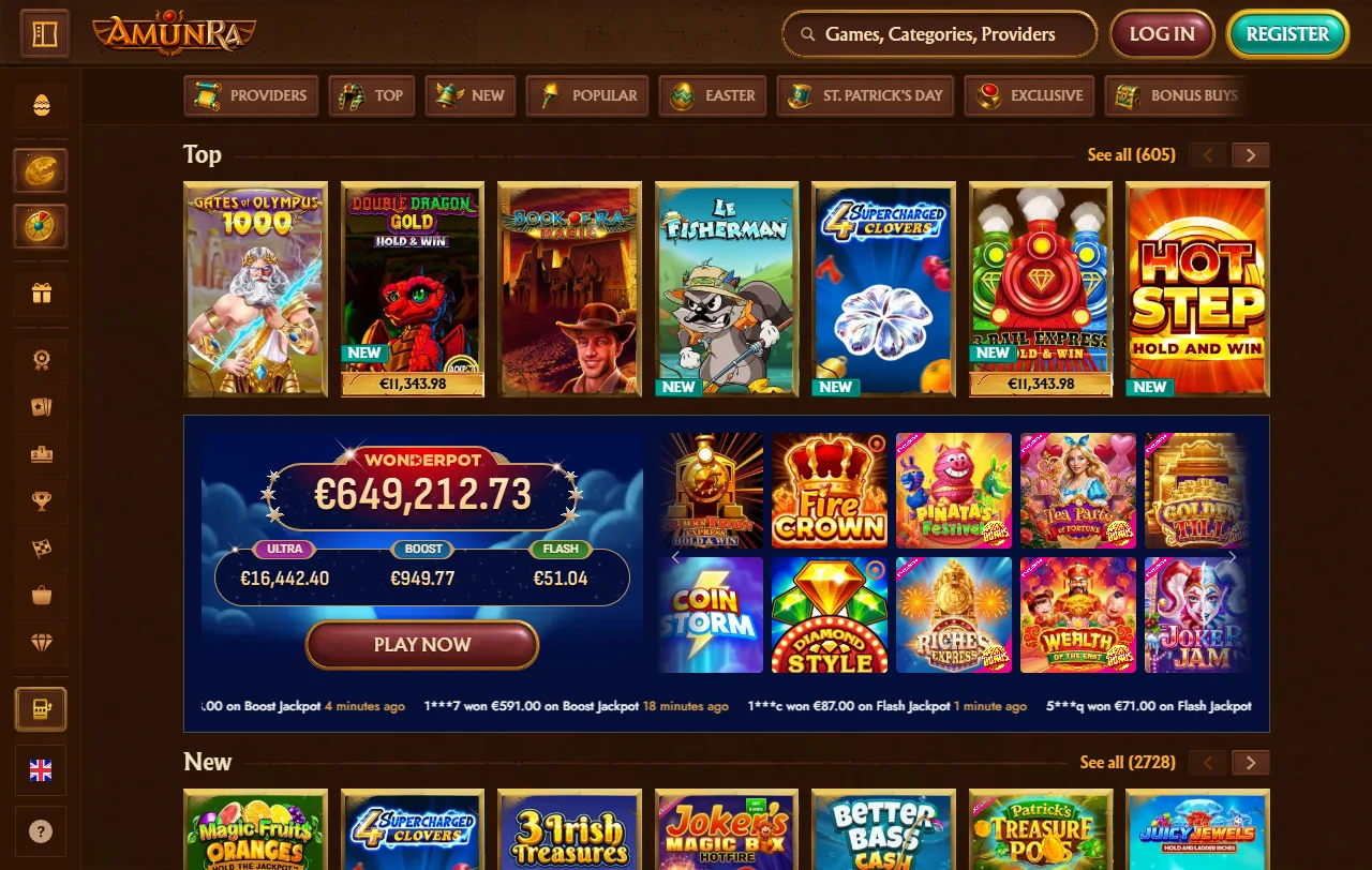 AmunRa Casino bonuses, offers and welcome package details