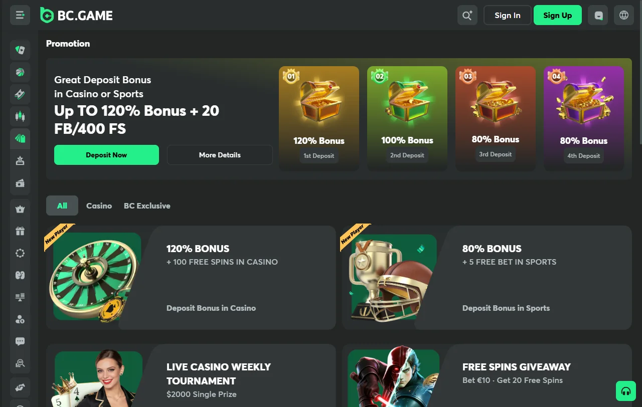 BC Game Casino games and provider coverage for varied play styles