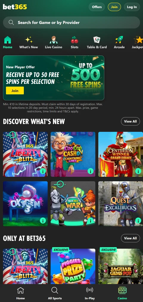 bet365 Casino mobile access and browser play for India users