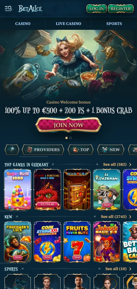 BetAlice Casino mobile access on smartphones with browser-friendly layout