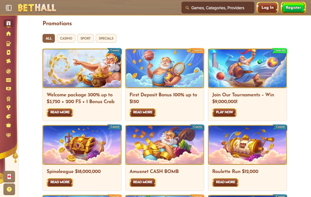 BetHall Casino bonuses promotions and welcome offer summary
