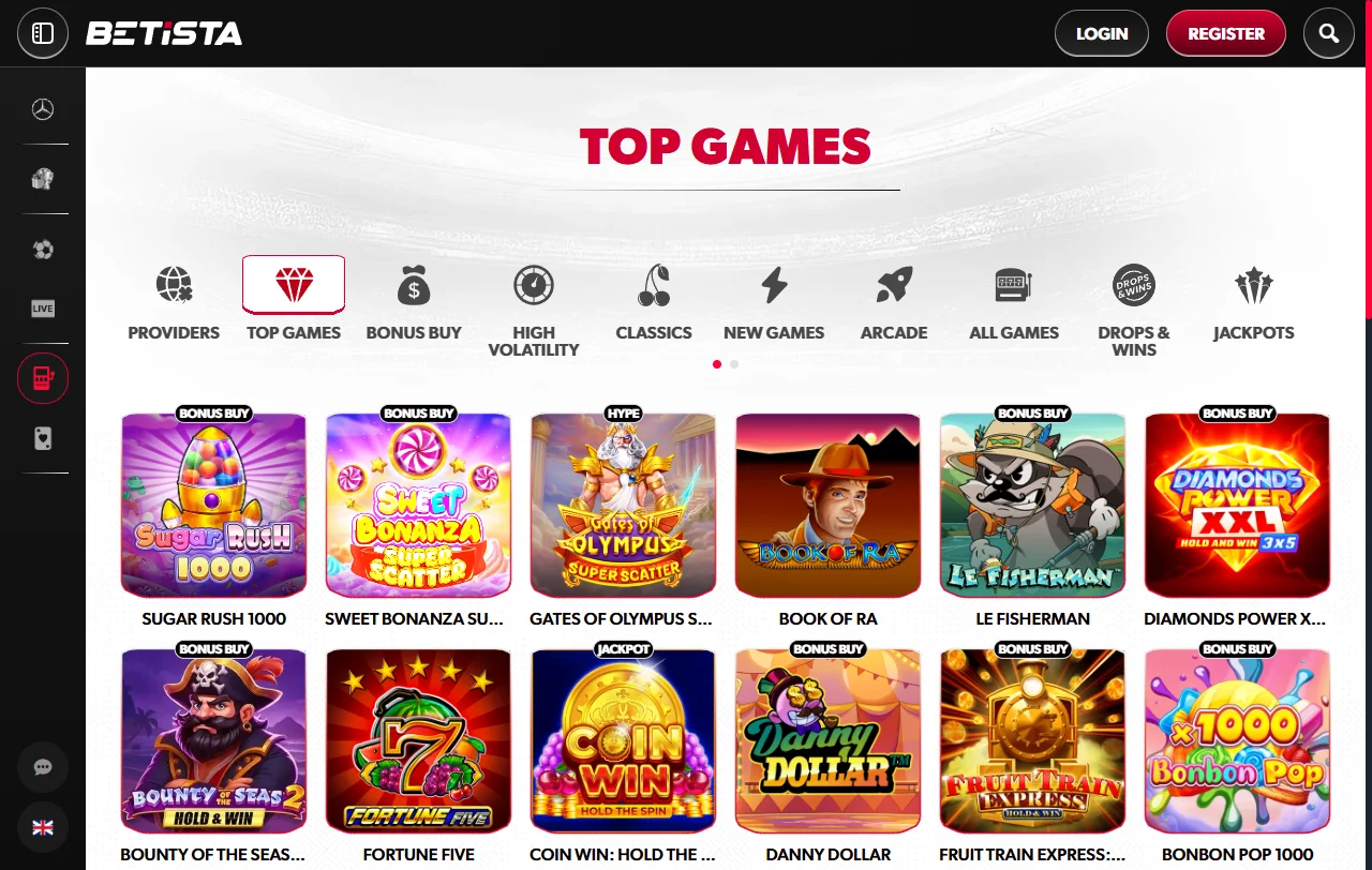 Betista Casino analysis of games, slots, live tables, and providers