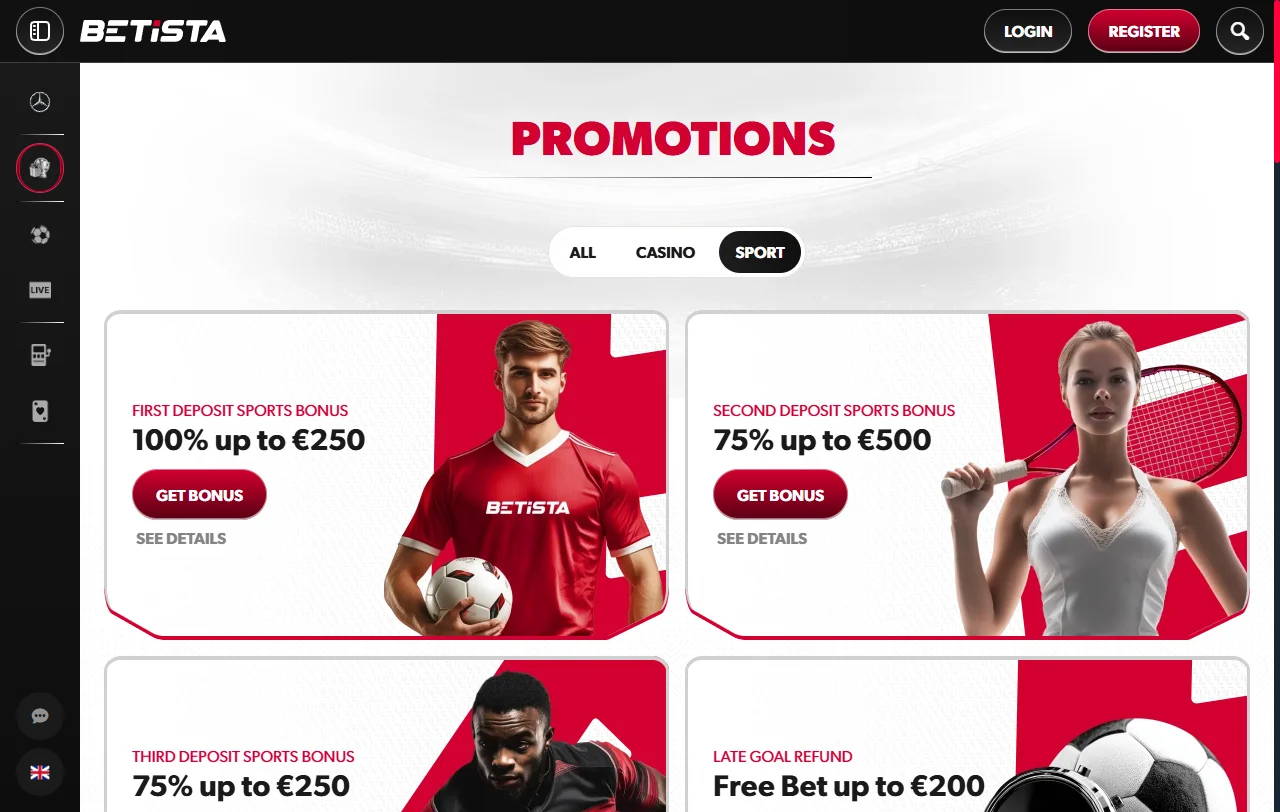 Betista Casino overview of welcome bonus, cashback, and promotion structure