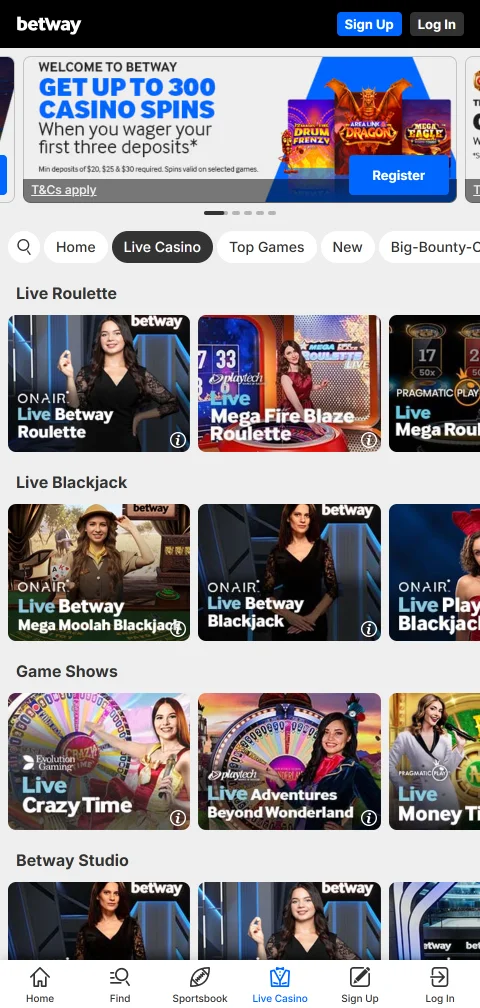Betway Casino deposit and withdrawal methods for India