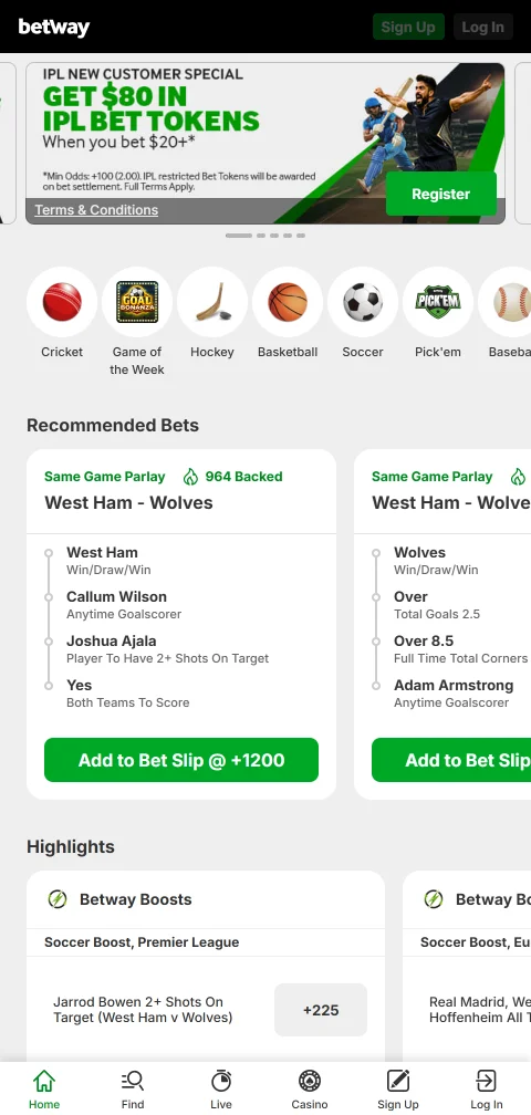 Betway Casino security, licensing and player protection details
