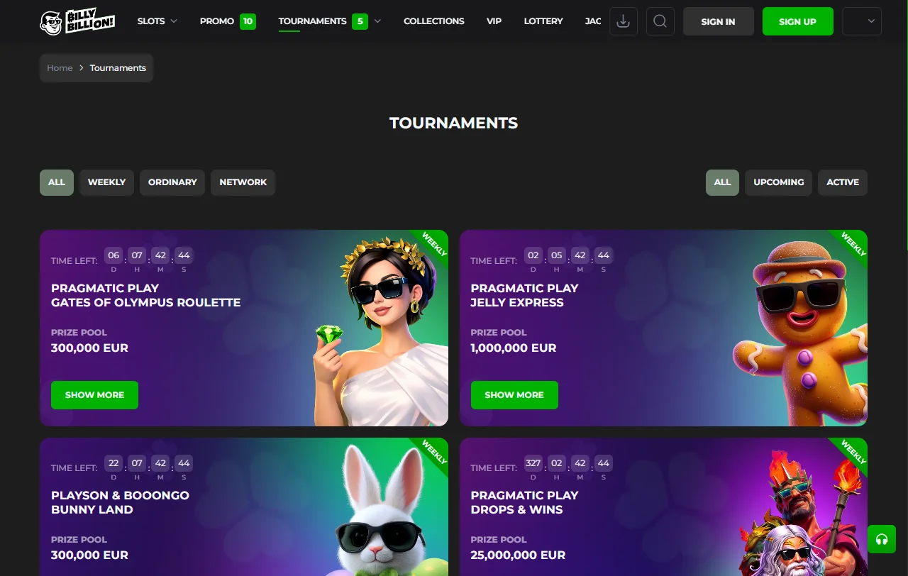 Billy Billion Casino bonuses and promotions summary