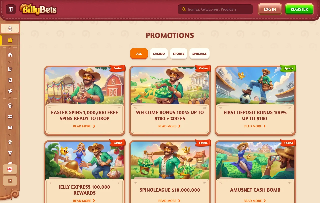 BillyBets Casino bonus and promotion analysis for careful comparison