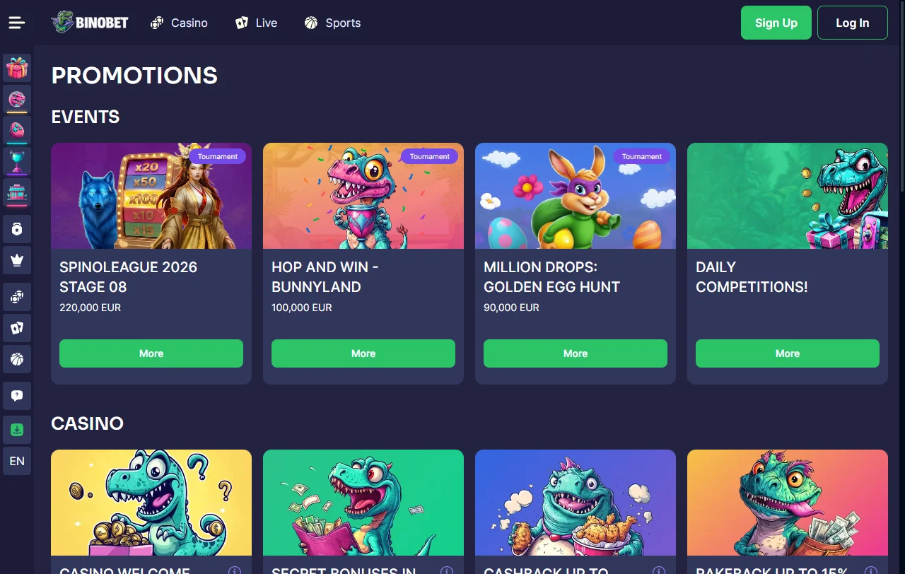 Binobet Casino slots live tables and game variety overview