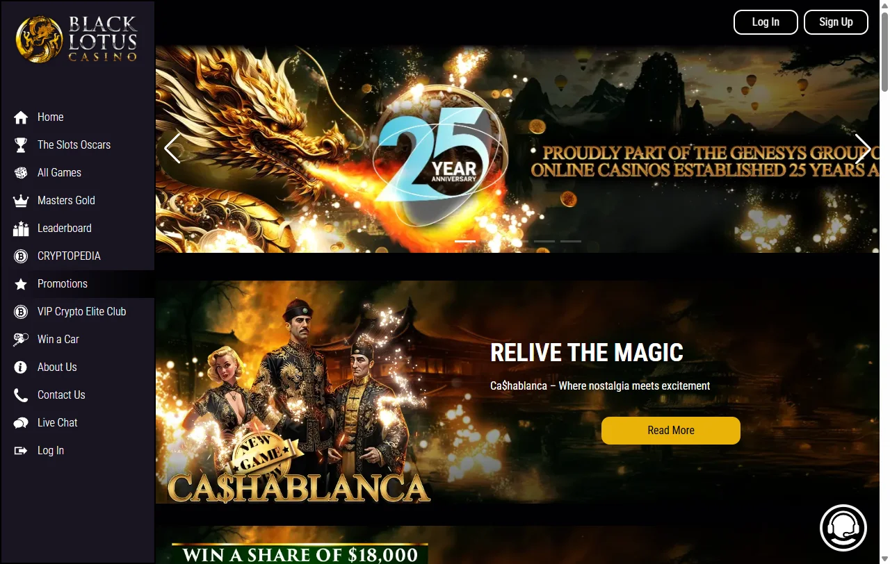 Black Lotus Casino bonuses and welcome offer overview for users