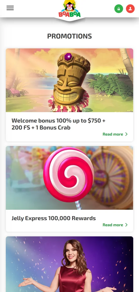 BoaBoa Casino payment methods, withdrawals and cashier details for players