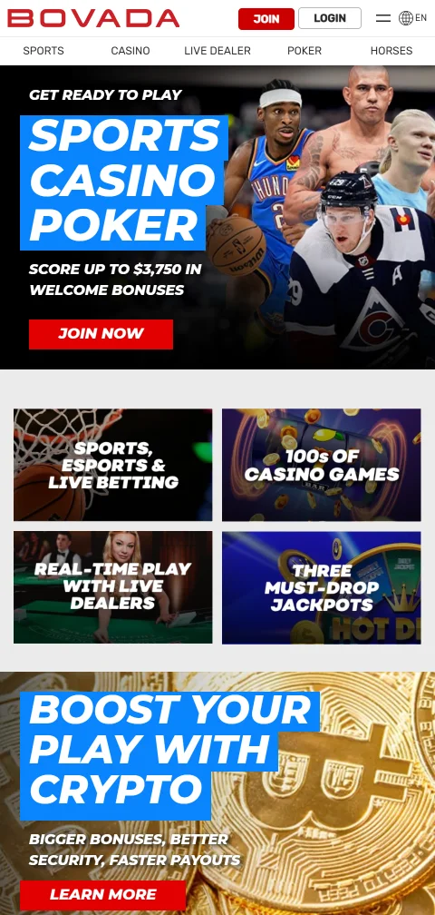 Bovada Casino mobile access and browser play for India users