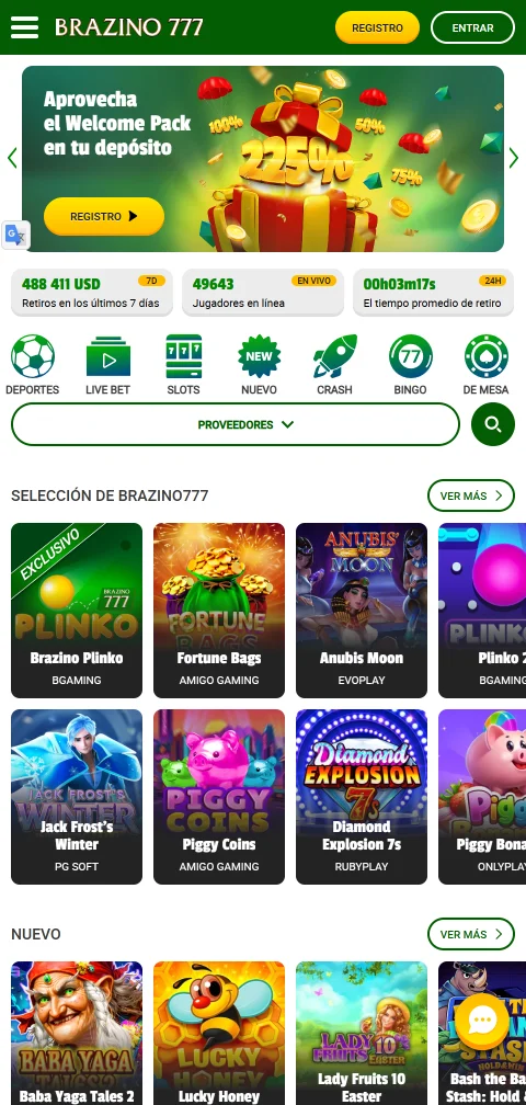 Brazino777 Casino mobile access and browser play for India