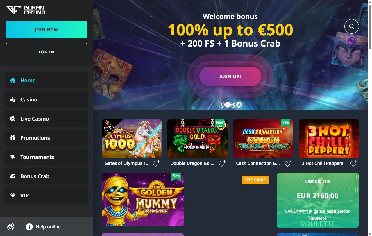 Buran Casino review for India players with platform overview