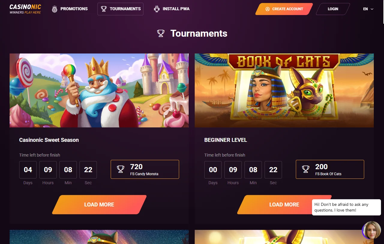Casinonic Casino bonus structure, offers and welcome terms overview