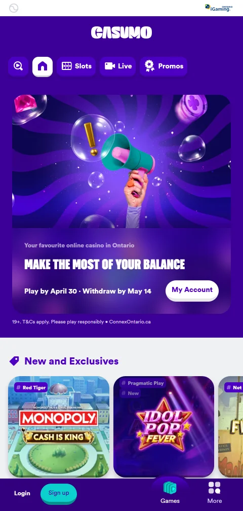Casumo Casino mobile access with smartphone-friendly play and account tools