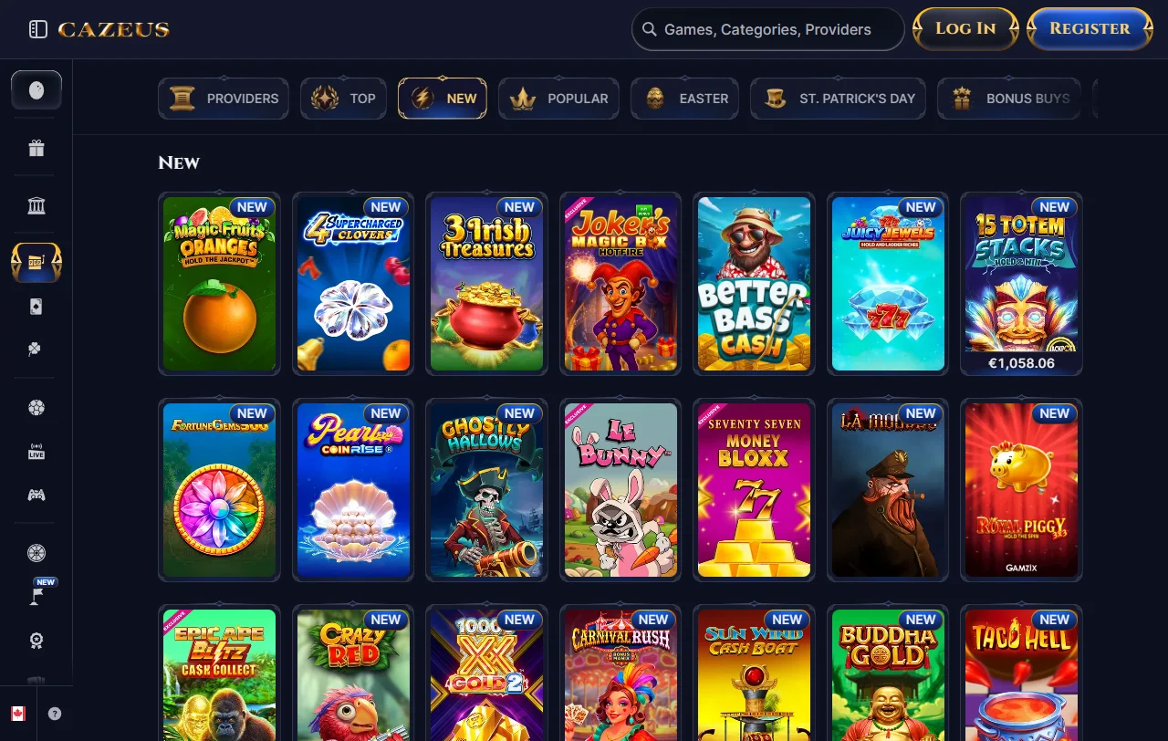 Cazeus Casino games and providers analysis for informed players