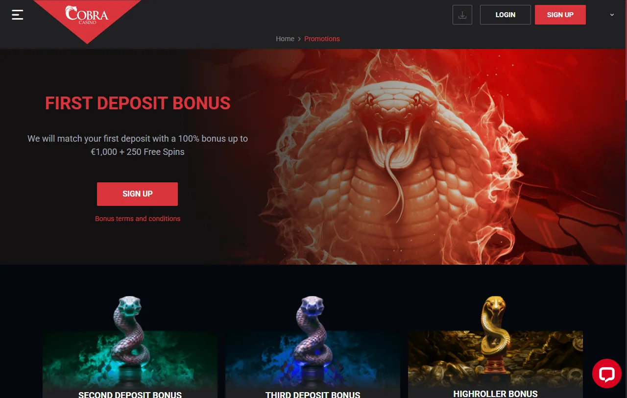 Cobra Casino game library and provider range for careful review
