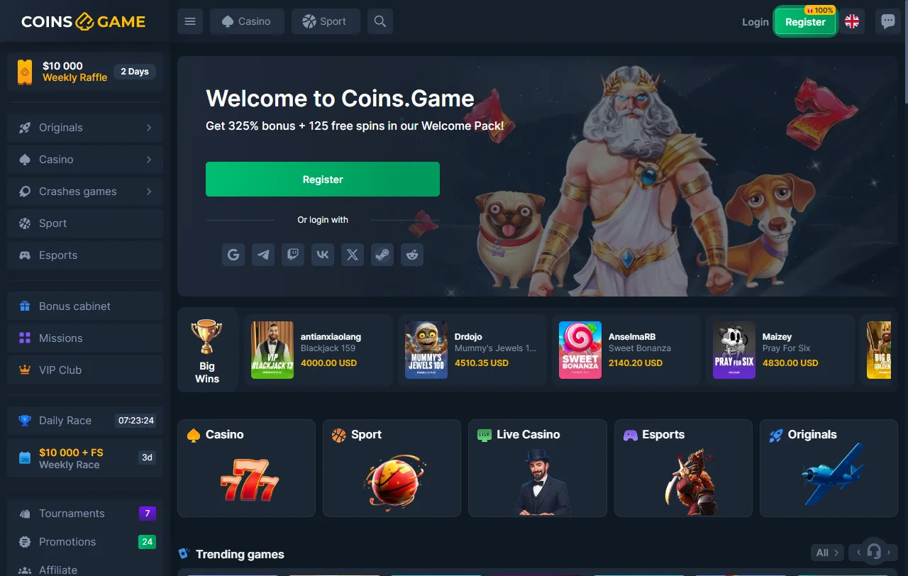 Coins Game Casino review for India players and platform transparency