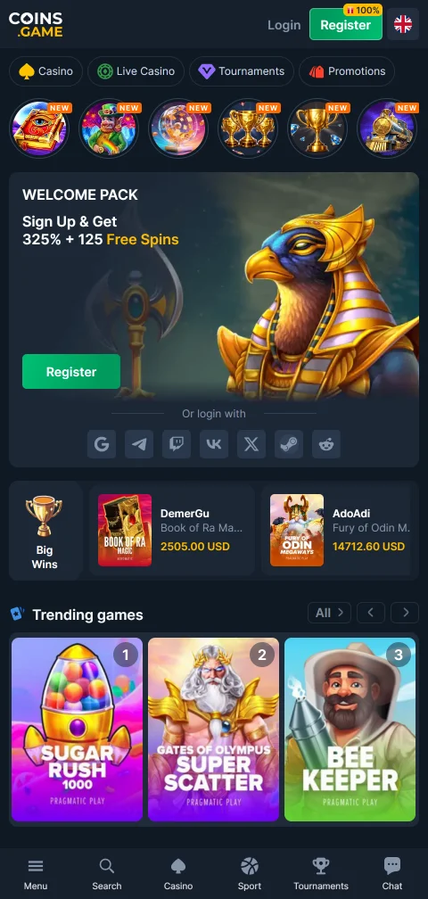 Coins Game Casino mobile access for responsive play on Indian devices