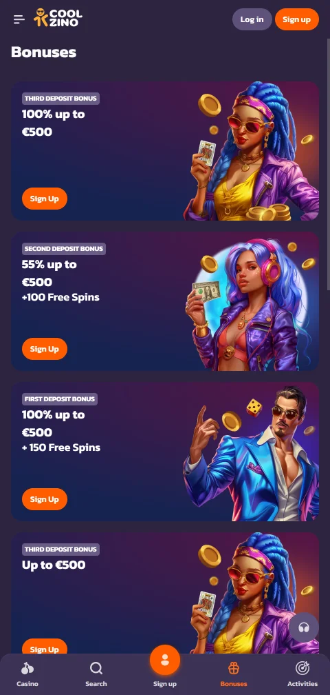 Coolzino Casino deposits, withdrawals and payment methods