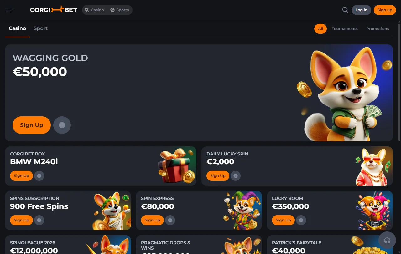 Corgibet Casino bonuses, welcome offers and promotion structure