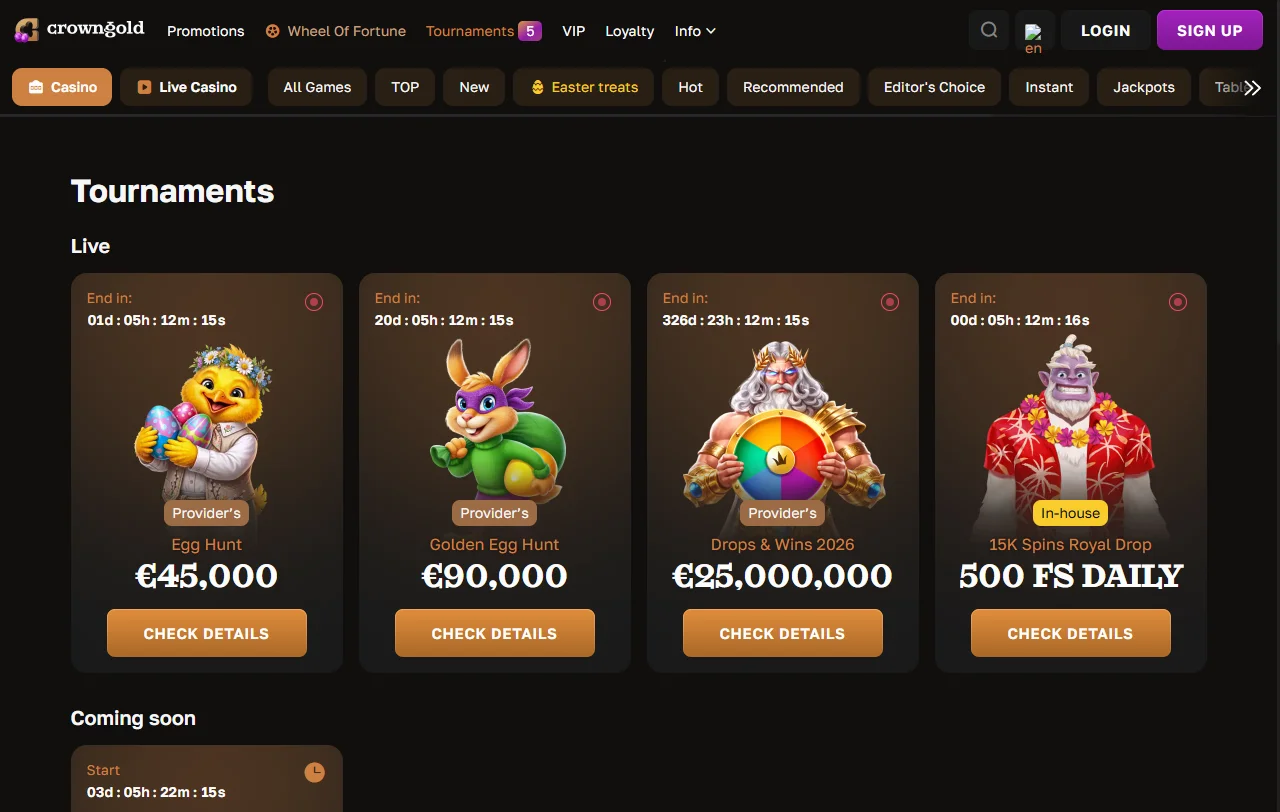Crowngold Casino review covering overall platform structure for India players