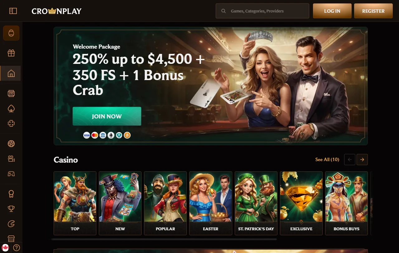 CrownPlay Casino review covering games, banking and support