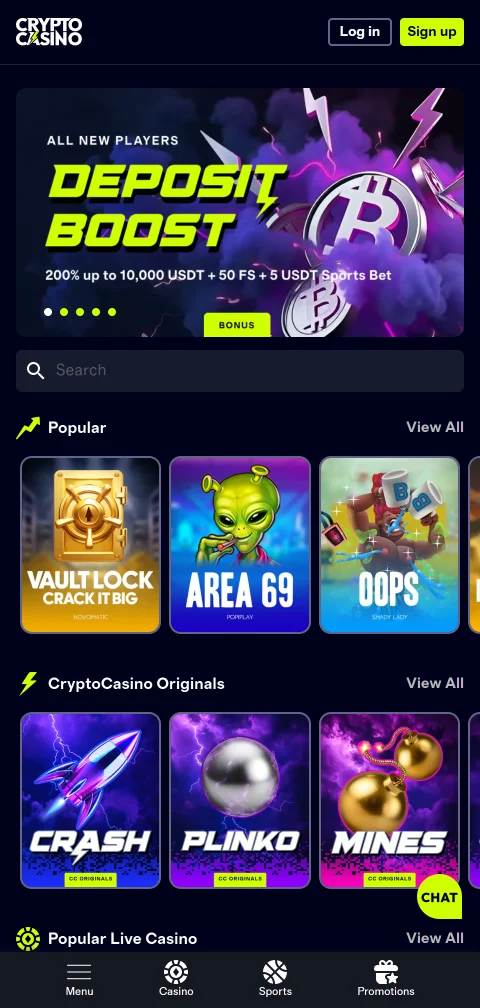 CryptoCasino Casino mobile access for convenient play on phones
