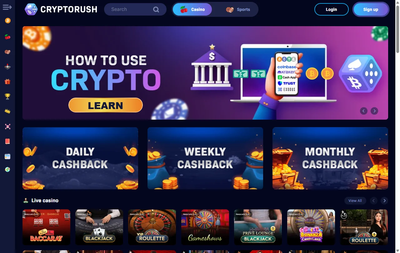CryptoRush Casino review covering platform transparency and India player trust