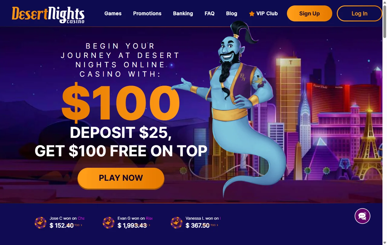 Desert Nights Casino review covering transparency, payments and game access