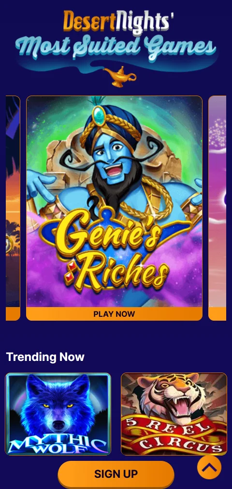 Desert Nights Casino banking options with deposits and withdrawals