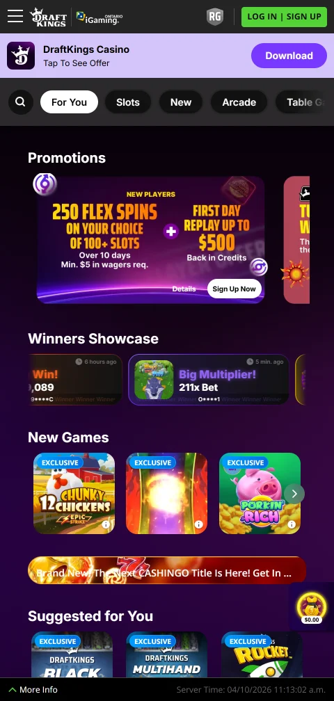 DraftKings Casino mobile access and smartphone compatibility in India