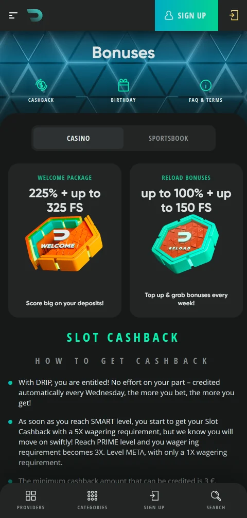 Drip Casino security licence and player protection details