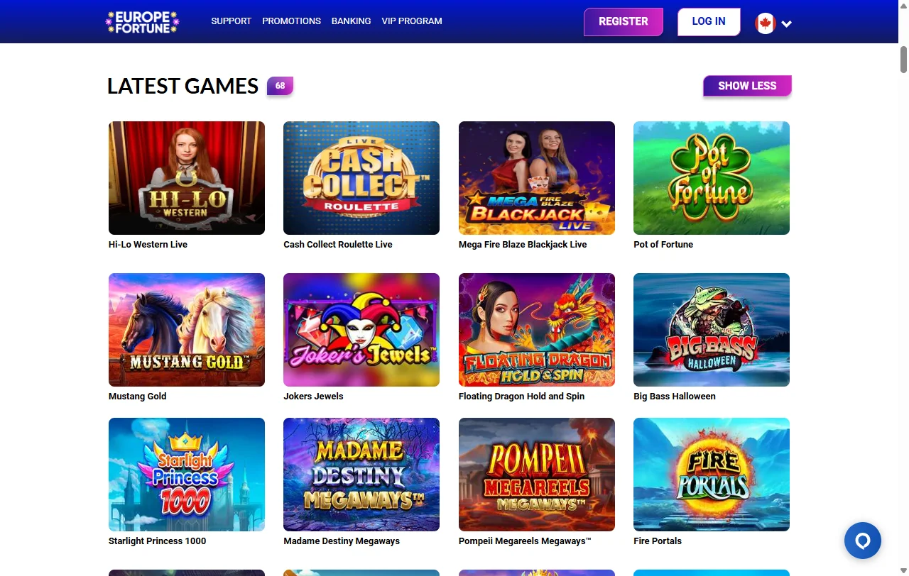 Europe Fortune Casino bonuses, offers and welcome package details