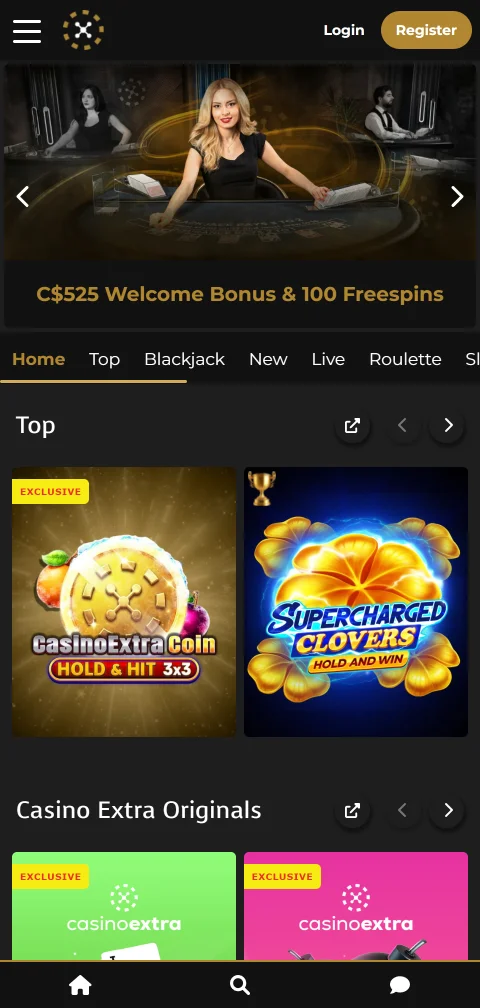 Extra Casino mobile access on phone with browser-based usability