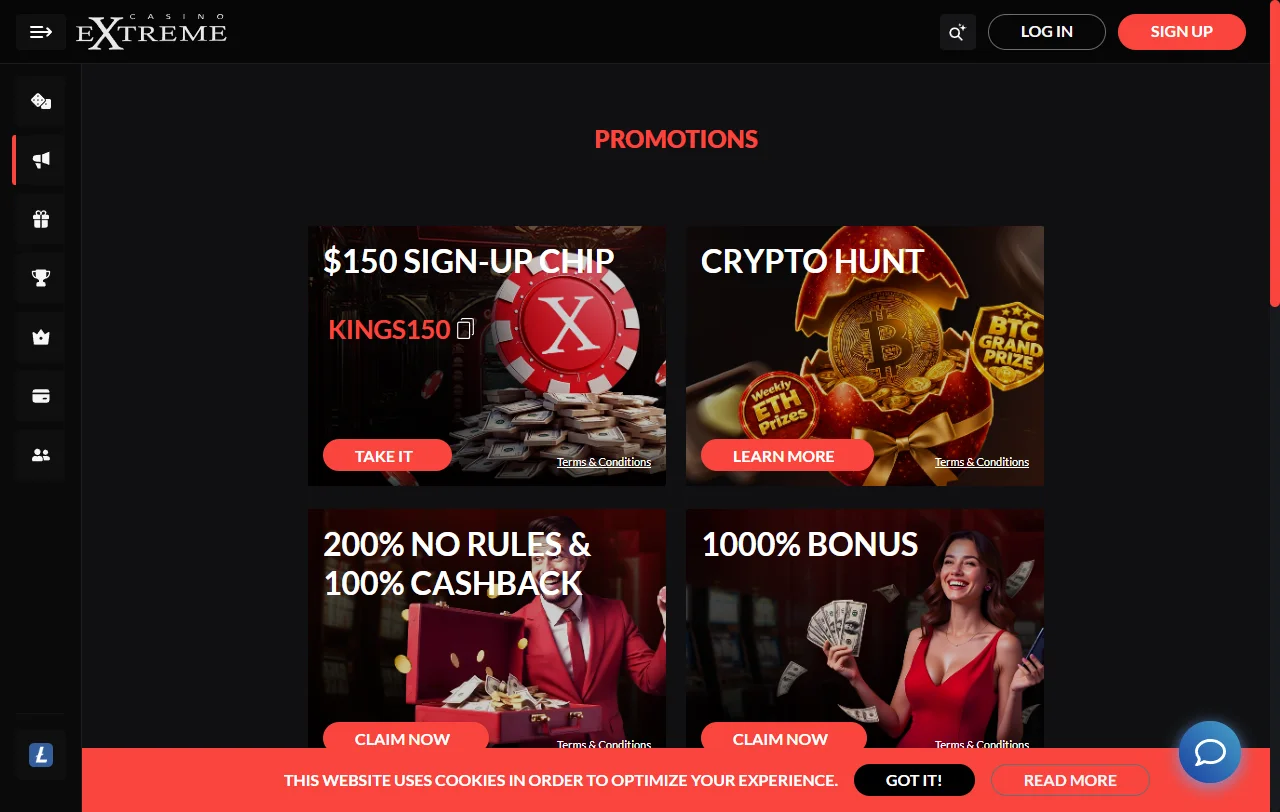 Extreme Casino games overview covering slots, live tables, and providers