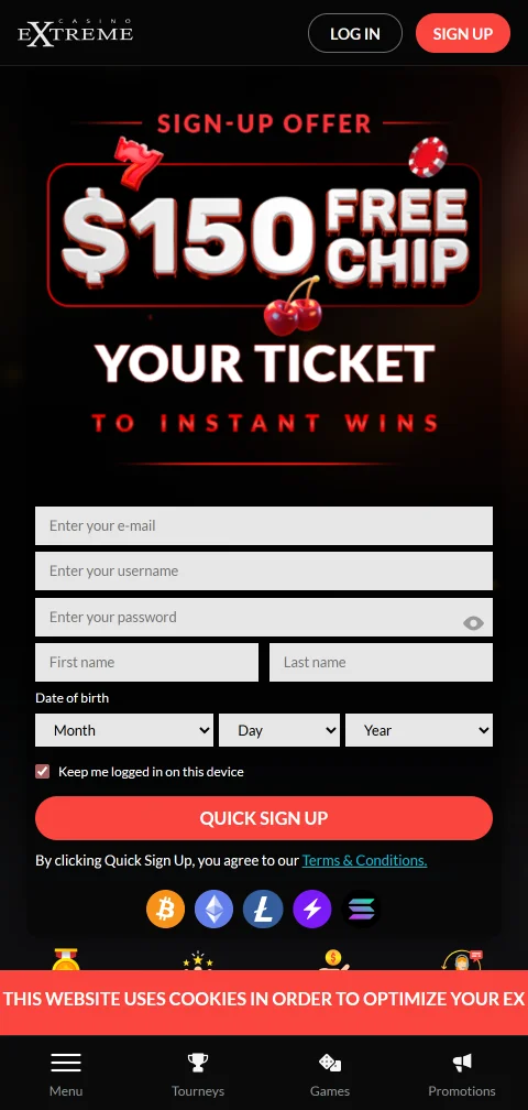 Extreme Casino mobile access and browser play for India users